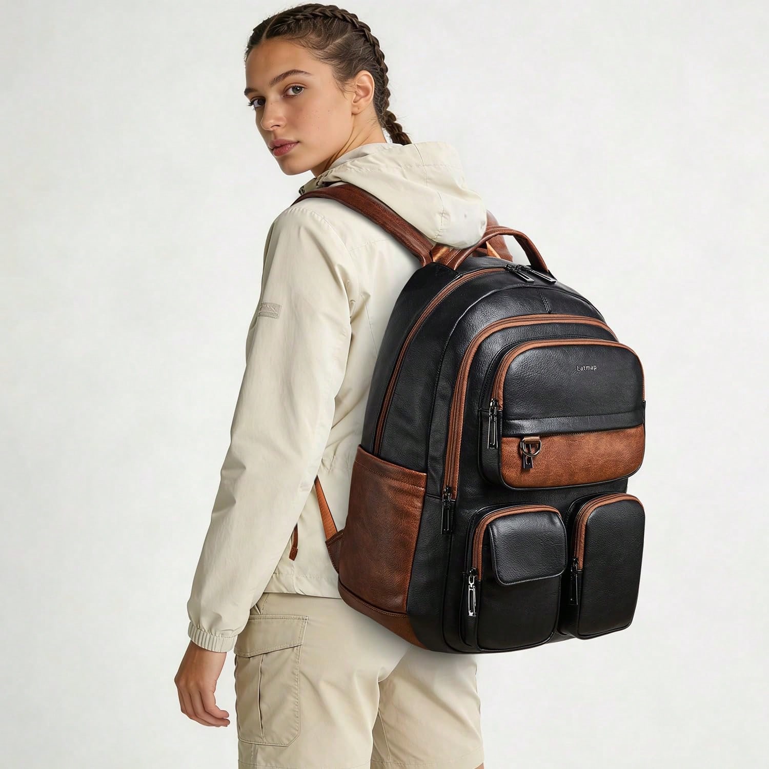 LATMAP Vegan Leather Backpack  - Women'S Work Bags Designer review and price