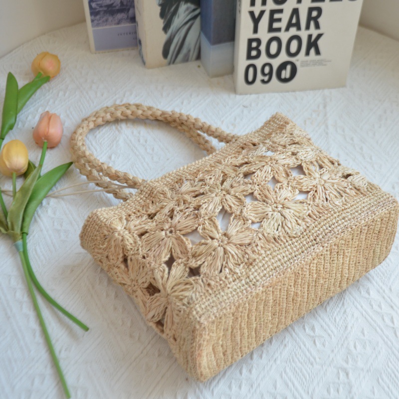Bohemian Flower Straw Bag Tote - Woven Straw Bag review and price