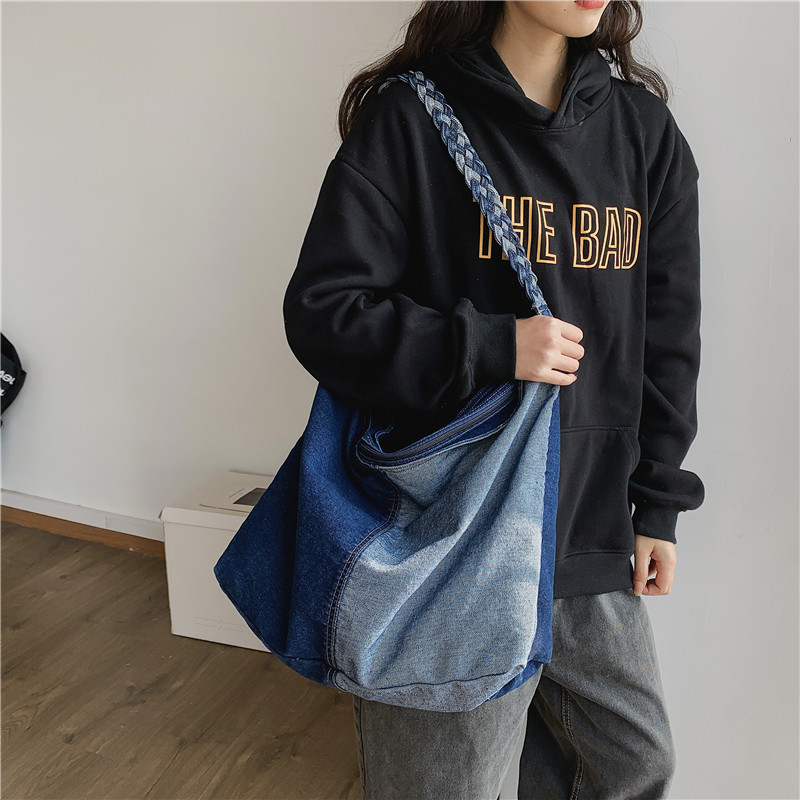 Casual Patchwork Denim Tote Ba - Women Bags Jeans review and price