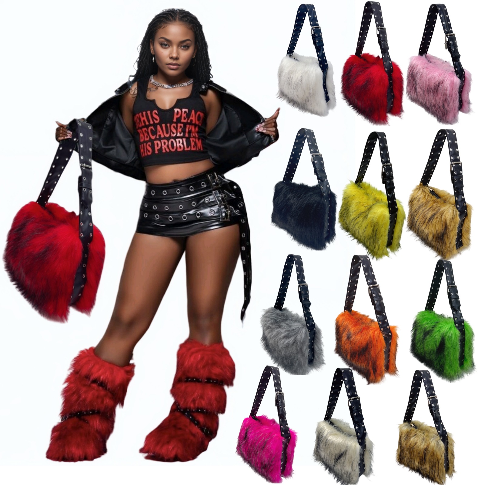 Y2K fox faux fur women's bag s - Women Bags Europe review and price