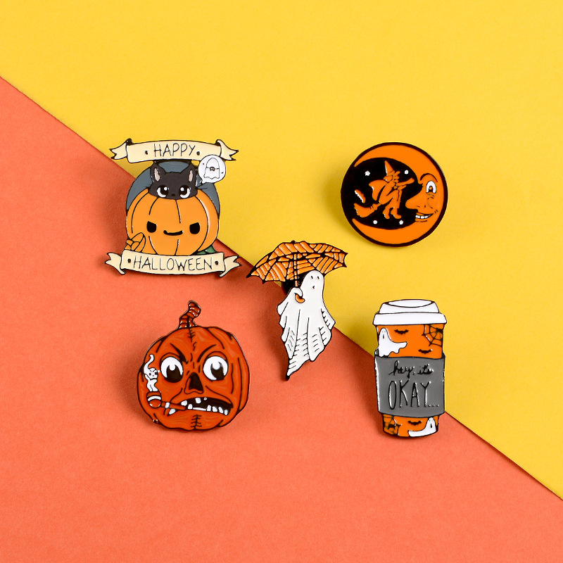 Happy Halloween Enamel Pin Tri - Women Bags Jeans review and price