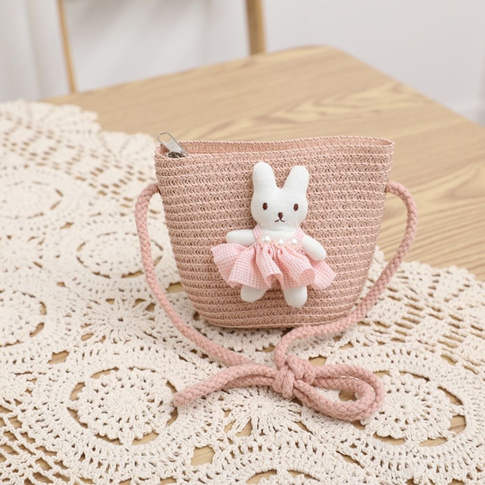 Cute Cartoon Bunny Mini Straw  - Woven Straw Bag review and price