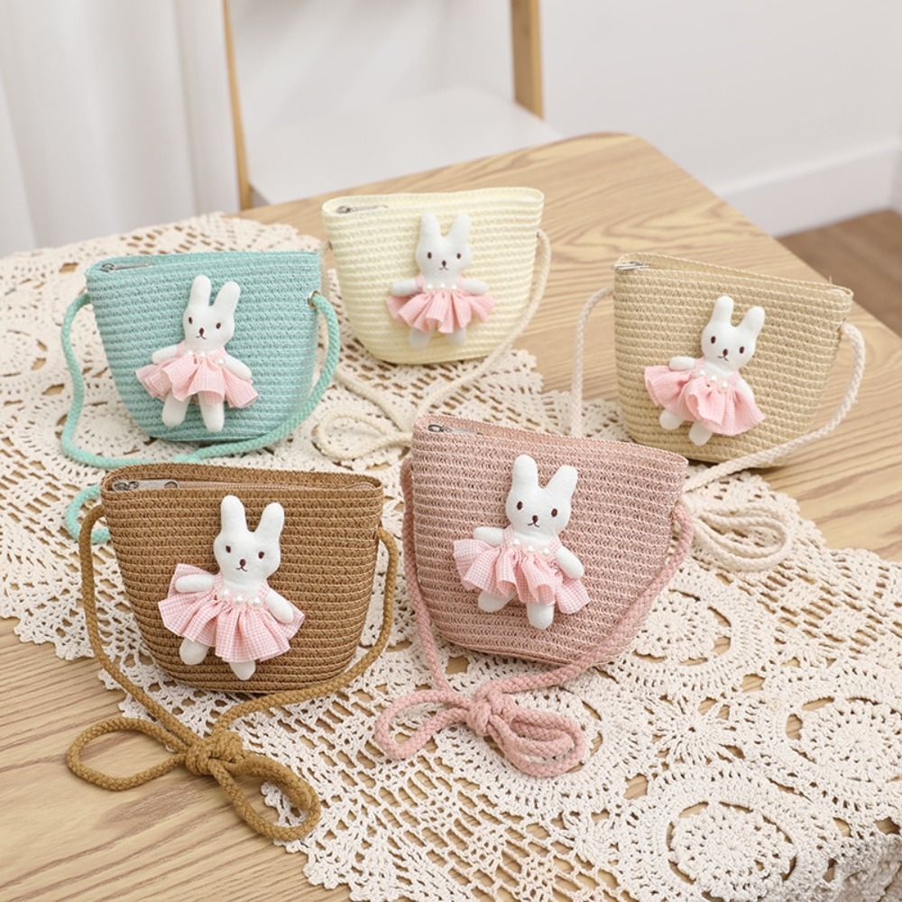 Cute Cartoon Bunny Mini Straw  - Woven Straw Bag review and price