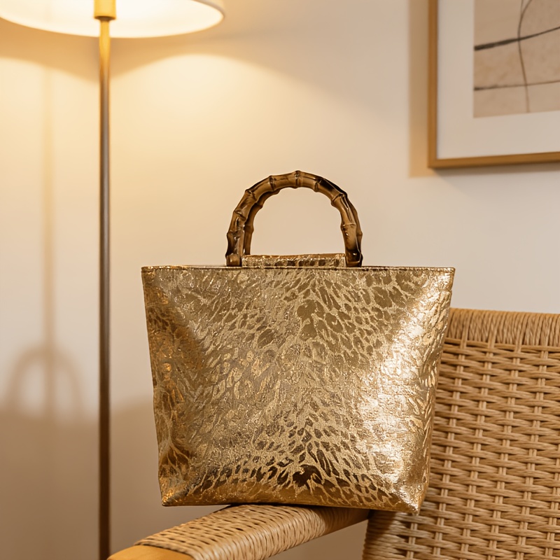 Light luxury metallic gold jac - Women Bags Medium Size review and price