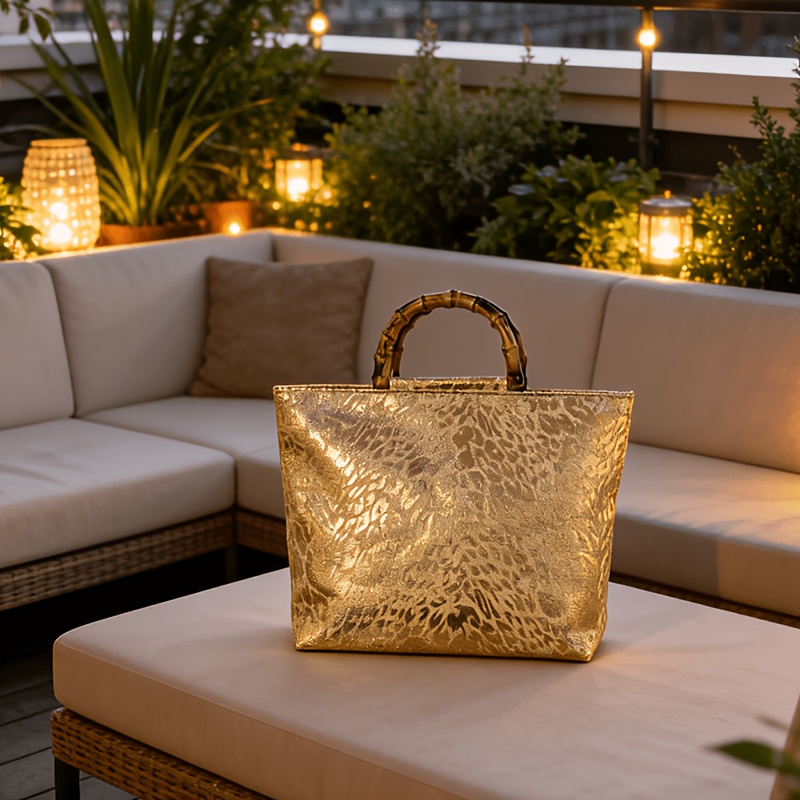 Light luxury metallic gold jac - Women Bags Medium Size review and price