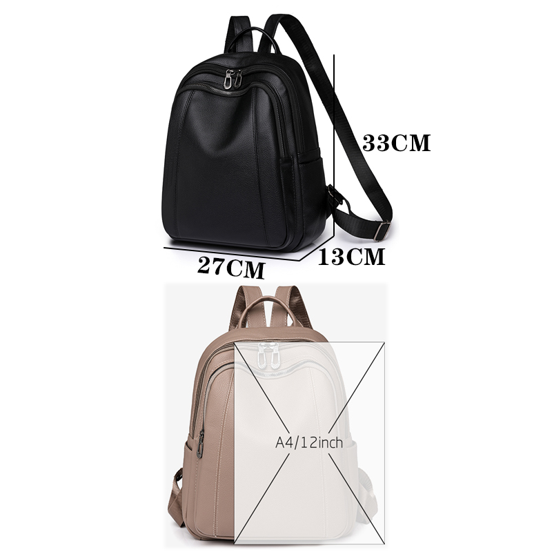 High Quality Leather Backpack  - Women Bags Medium Size review and price