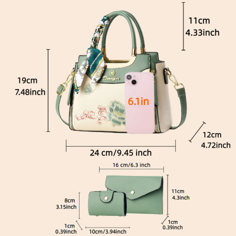 3-piece embroidered handbag se - Women Bags Gift review and price