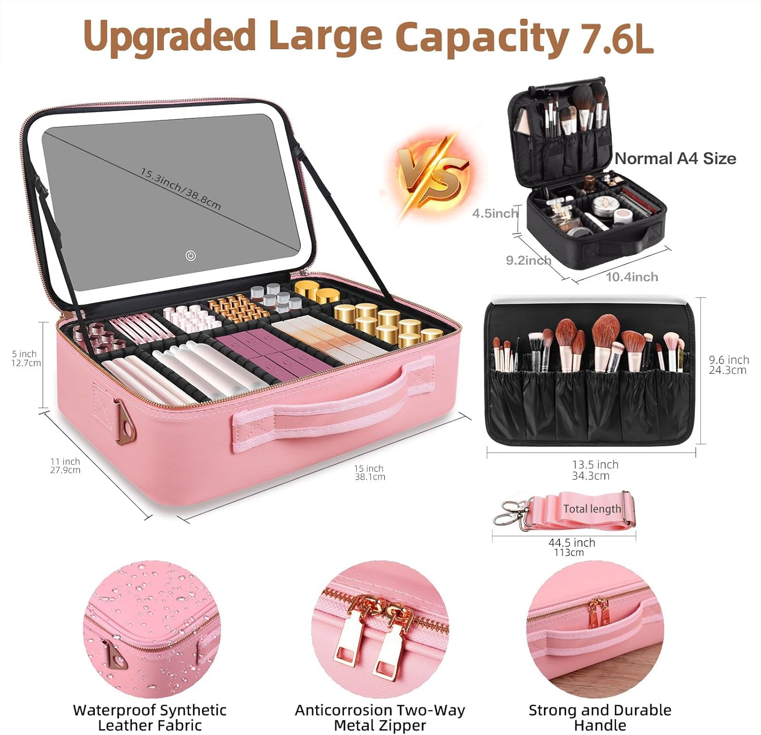 Large Capacity Makeup Bag 15'' - Women Bags Medium Size review and price